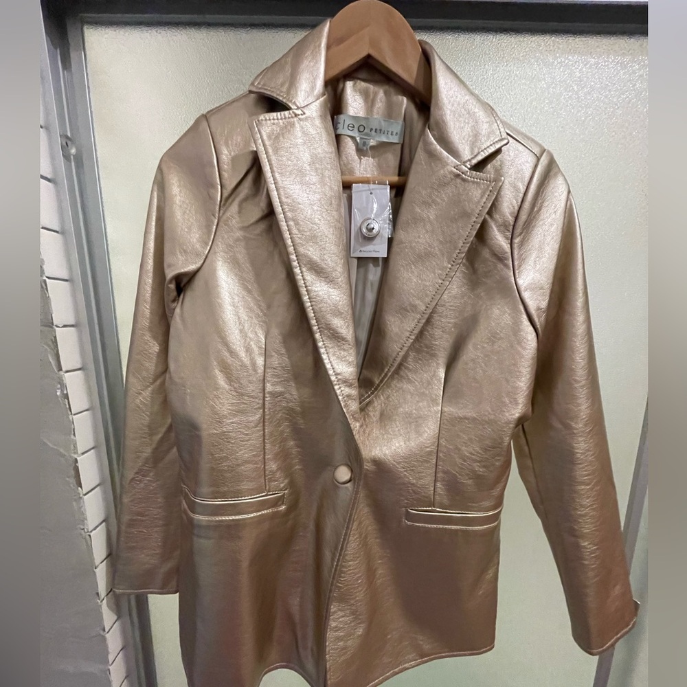Metallic Pleather blazer CLEO
